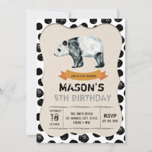 Invitation à une fête de panda mignon