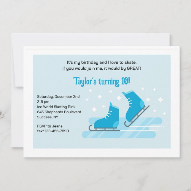 Invitation à une fête de patinage hivernal (Devant)