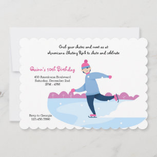 Invitation à une fête de patineur sur glace