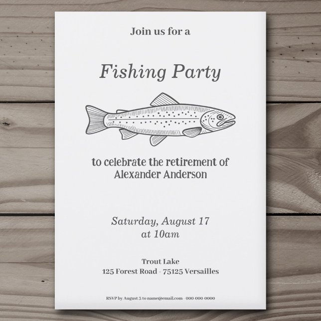 Invitation à une fête de pêche à la truite (Trout - Fishing Party Invitation)