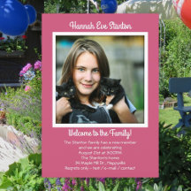 Invitation à une fête de photo d'adoption de fille