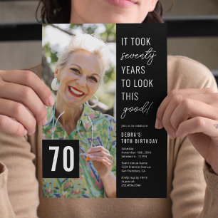 Invitation à une fête de photo pour un 70e anniver