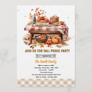 Invitation à une fête de pique-nique d'automne
