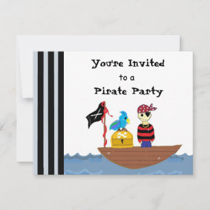 Invitation à une fête de pirates sur un bateau pir