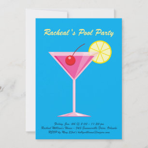 Invitation à une fête de piscine tropicale