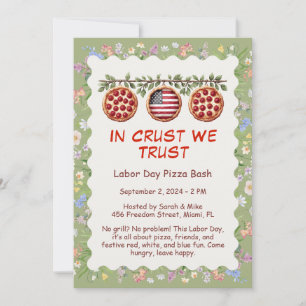 Invitation à une fête de pizza pour la fête du Tra
