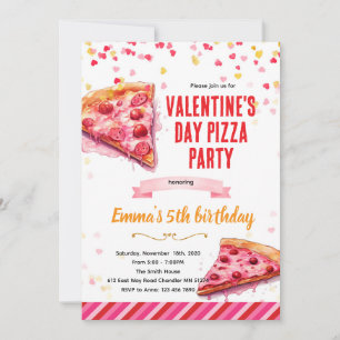 Invitation à une fête de pizza pour la Saint-Valen