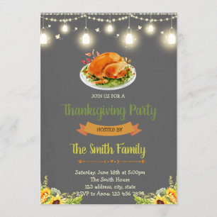 Invitation à une fête de potluck Friendsgiving