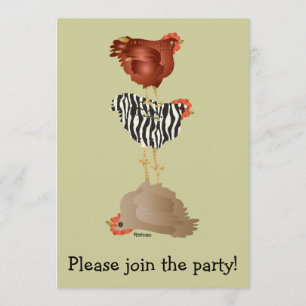 Invitation à une fête de poulets acrobates (enterr