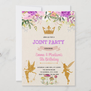 Invitation à une fête de princesse fée