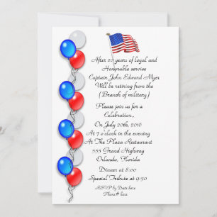 Invitation à une fête de retraite militaire ou de