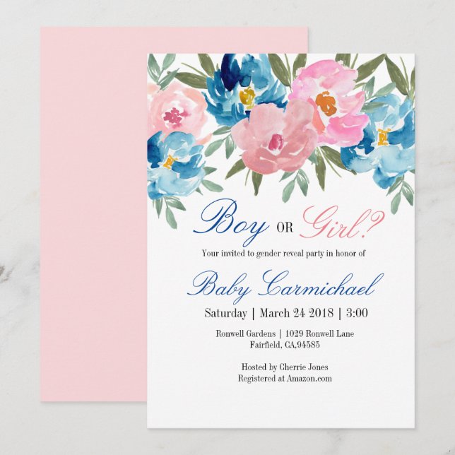 Invitation à une fête de révélation du sexe aux fl (Devant / Derrière)