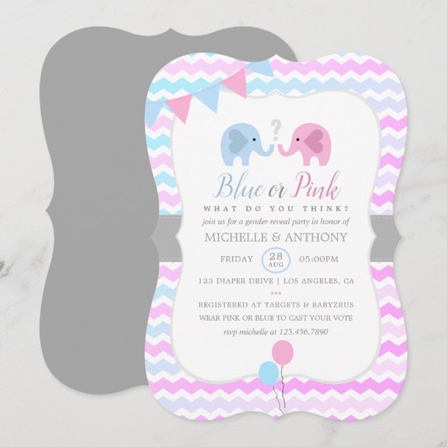 Invitation à une fête de révélation du sexe Chevro (Devant / Derrière)