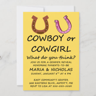 Invitation à une fête de révélation du sexe Cowboy