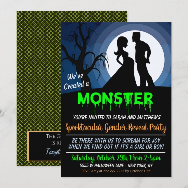 Invitation à une fête de révélation du sexe pour H (Devant / Derrière)