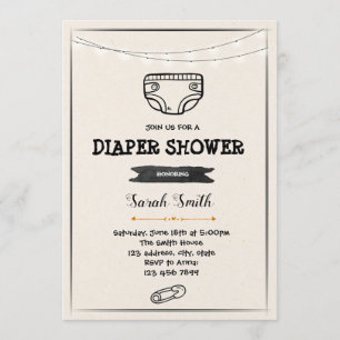 Invitation à une fête de shower de couches