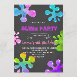 Invitation à une fête de slime coloré