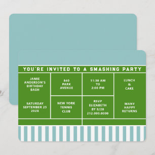 Invitation à une fête de tennis