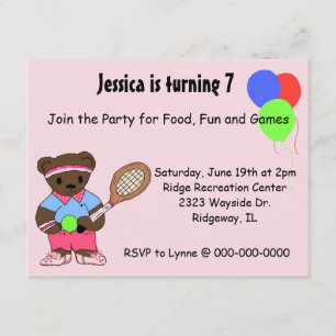 Invitation à une fête de tennis