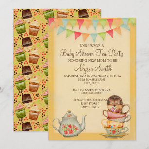 Invitation à une fête de thé pour Baby Shower avec