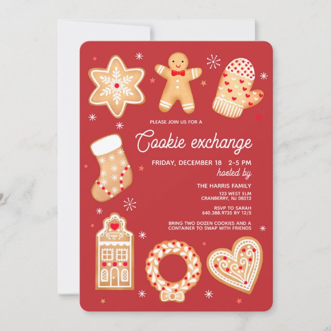 Invitation à une fête d'échange de biscuits (Devant)