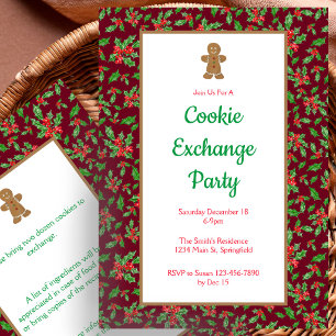 Invitation à une fête d'échange de biscuits de Noë