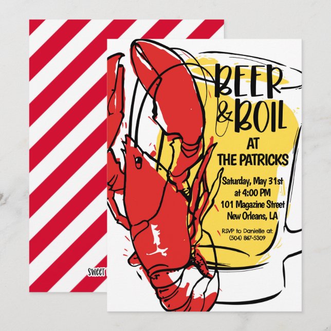 Invitation à une Fête d'Écrevisses (Devant / Derrière)