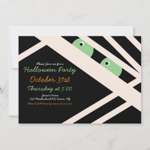 Invitation à une fête déguisée en momie pour Hallo