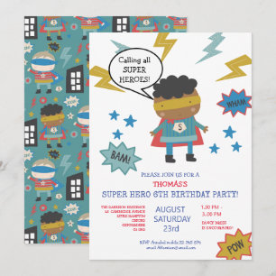 Invitation à une fête d'enfants sur le thème des s