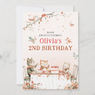 Invitation à une fête des fleurs avec des chats