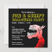 Invitation à une fête d'Halloween amusante et effr