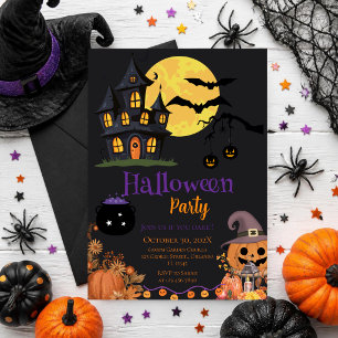 Invitation à une fête d'Halloween avec des crânes