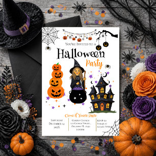 Invitation à une fête d'Halloween avec des crânes