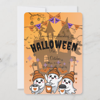 Invitation à une fête d'Halloween avec un fantôme