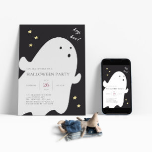 Invitation à une fête d'Halloween avec un fantôme 