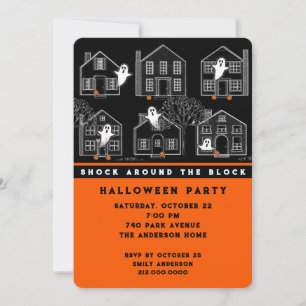 Invitation à une fête d'Halloween dans le quartier