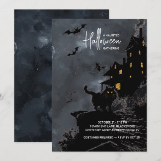 Invitation à une fête d'Halloween dans une maison