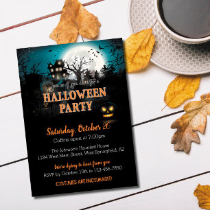 Invitation à une fête d'Halloween dans une maison