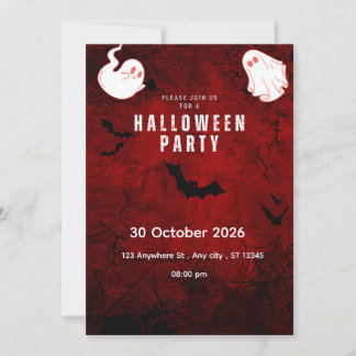 Invitation à une fête d'Halloween effrayante et mi