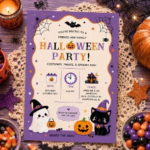 Invitation à une fête d'Halloween entre amis et fa