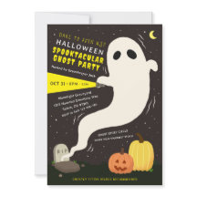 Invitation à une fête d'Halloween fantôme Spooktac