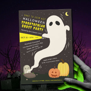 Invitation à une fête d'Halloween fantôme Spooktac