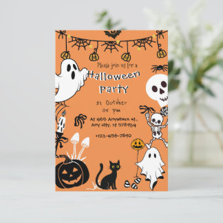 Invitation à une fête d'Halloween | Halloween effr