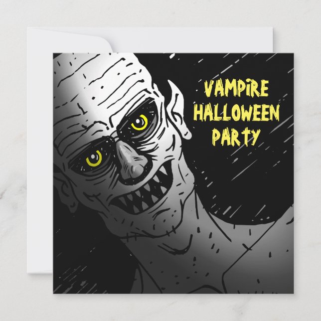 Invitation à une fête d'Halloween vampire (Devant)