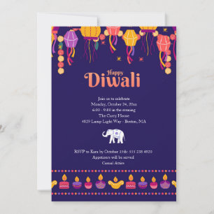 Invitation à une fête Diwali joyeuse