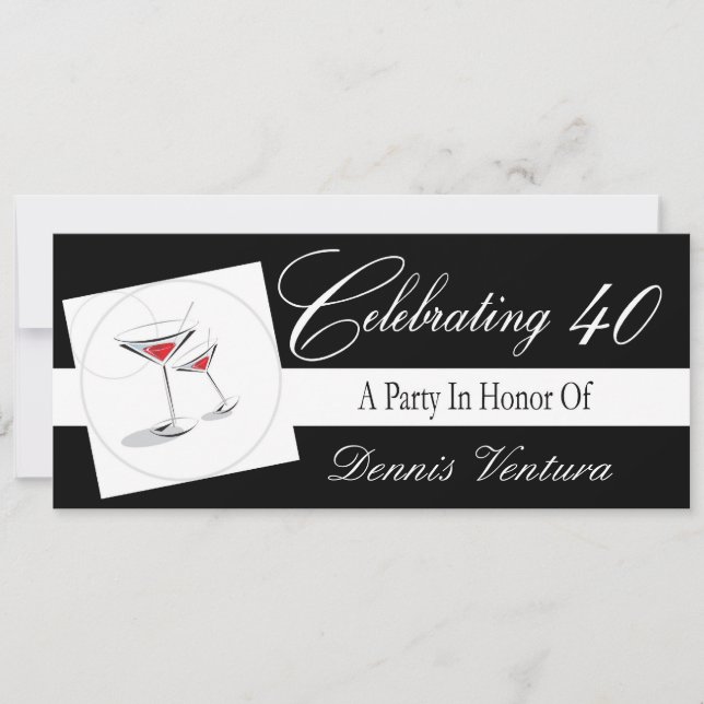 Invitation à une fête du 40e anniversaire (Devant)