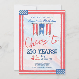 Invitation à une fête du 4 juillet : Invitation au