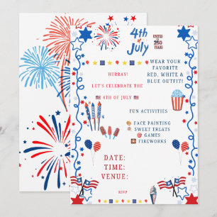 Invitation à une fête du 4 juillet – Rouge patriot