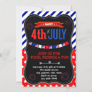 Invitation à une fête du quatre juillet