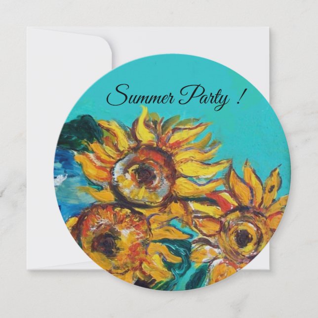 INVITATION À UNE FÊTE ESTIVALE AUX TOURNESOLS EN T (Devant)